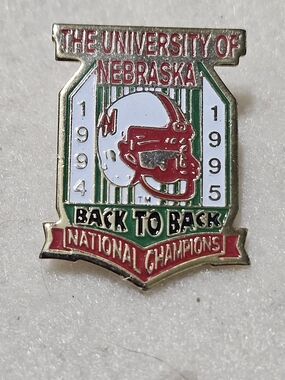 Enamel Commemorative University of Nebraska Cornhuskers Football Team Win Pin